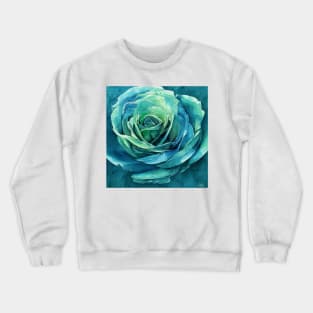 Green Blue Rose Crewneck Sweatshirt